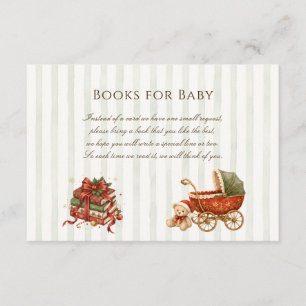 Cartão De Informações Livros de Carrinho de Bebê Vintage Elegantes para