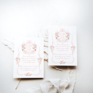 Cartão De Informações Livros de Chá de Arco cor-de-rosa doce, doce, bebê