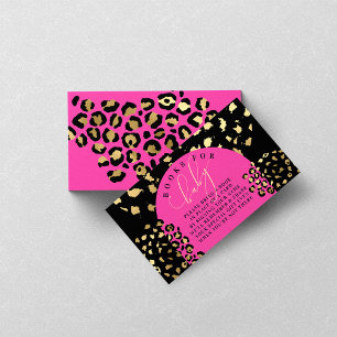 Cartão De Informações Livros de Chá de Bebê com Estampa de Leopardo para