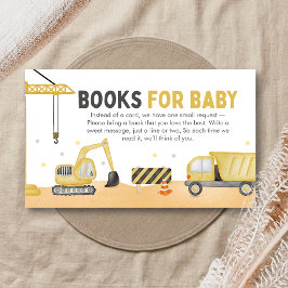 Cartão De Informações Livros de Chá de Bebê em Construção para Bebê
