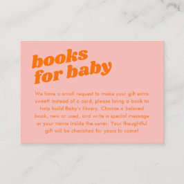 Cartão De Informações Livros de Chá de fraldas Cor-de-Rosa Cor-de-Rosa M
