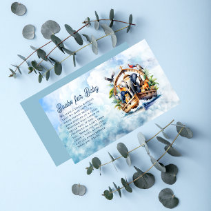 Cartão De Informações Livros de Chá de fraldas de Animais Cutos de Arca 