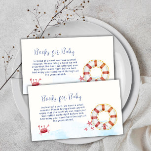 Cartão De Informações Livros De Chá de fraldas De Aranã-Caranguejo-Náuti