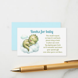 Cartão De Informações Livros De Chá de fraldas De Dinossauro Para Bebê