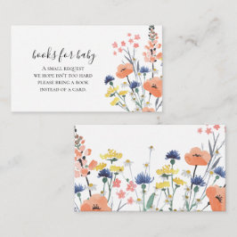 Cartão De Informações Livros de Chá de fraldas de flor selvagem para beb