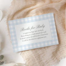 Livros de Chá de fraldas de Gingham Azul para Bebê