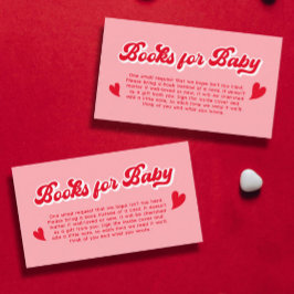 Cartão De Informações Livros de Chá de fraldas de Namorados vermelhos e