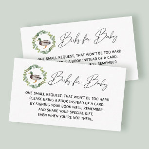 Cartão De Informações Livros de Chá de fraldas de Pato-Mallard para Cart