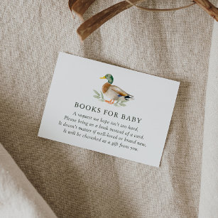 Cartão De Informações Livros de Chá de fraldas de Pato para Bebê