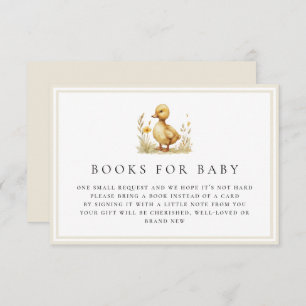 Cartão De Informações Livros de Chá de fraldas de Pato Pequeno para Cart