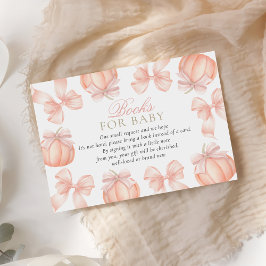 Cartão De Informações Livros De Chá de fraldas De Pumpkin De Arco Rosa P