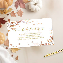 Cartão De Informações Livros De Chá de fraldas De Queda Para Bebê