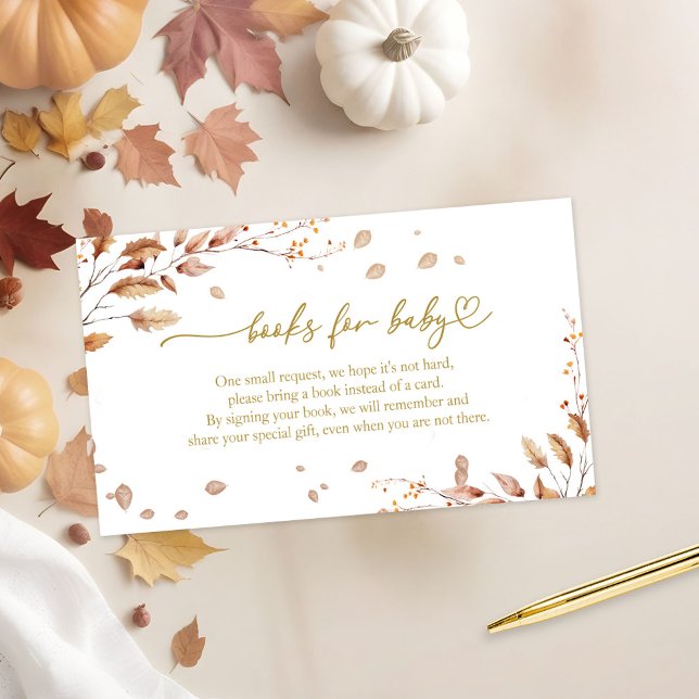 Cartão De Informações Livros De Chá de fraldas De Queda Para Bebê (Criador carregado)