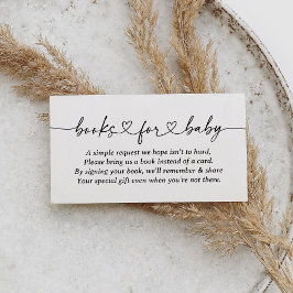 Cartão De Informações Livros de Chá de fraldas de Script Moderno para Be