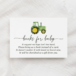 Cartão De Informações Livros de Chá de fraldas de Trator para Bebê