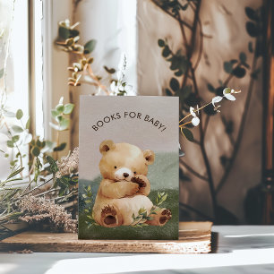 Cartão De Informações Livros de Chá de fraldas de Urso Bebê Cutie