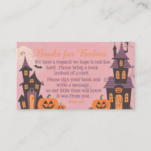Cartão De Informações Livros de Chá de fraldas do Dia das Bruxas do Twin