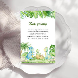 Cartão De Informações Livros de Chá de fraldas do Dinossauro para bebê