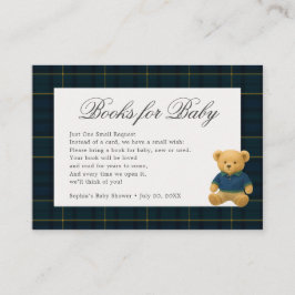 Cartão De Informações Livros De Chá de fraldas Do Urso De Teddy Para A P