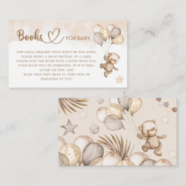 Cartão De Informações Livros de Chá de fraldas do Urso de Teddy para o b