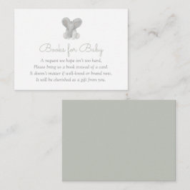 Cartão De Informações Livros de Chá de fraldas Elefante Verde para Bebê