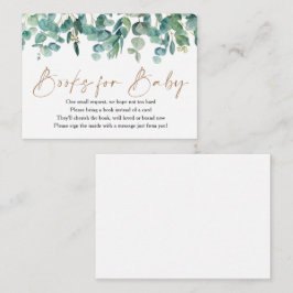 Cartão De Informações Livros De Chá de fraldas Eucalyptus Greenery Para 