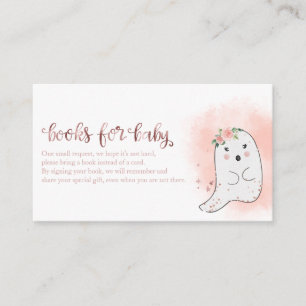 Cartão De Informações Livros De Chá de fraldas Ghost Halloween Para Bebê