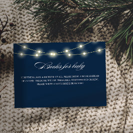 Cartão De Informações Livros de Chá de fraldas Minimalista Elegante Azul