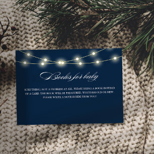 Cartão De Informações Livros de Chá de fraldas Minimalista Elegante Azul