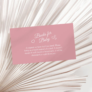 Cartão De Informações Livros de Chá de fraldas Mínimos Dusty Pink para B