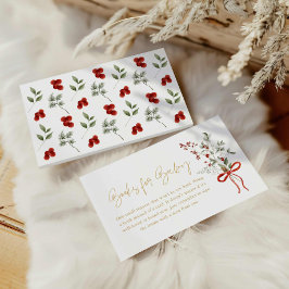 Cartão De Informações Livros de Chá de fraldas para a menina de inverno