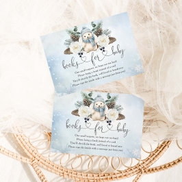 Cartão De Informações Livros De Chá de fraldas Para Bebê Polar De Invern