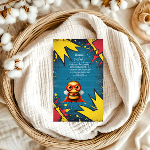 Cartão De Informações Livros de Chá de fraldas para Bebês para Heróis