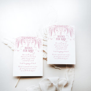 Cartão De Informações Livros de Chá de fraldas para Enfermeira Floral de