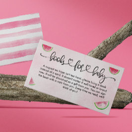 Cartão De Informações Livros de chá de fraldas para Melancia Watercolor