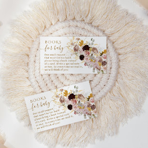 Cartão De Informações Livros de Chá de Menina Elegante de Queda de Flor