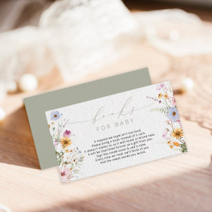 Cartão De Informações Livros de Chás de fraldas de flores silvestres