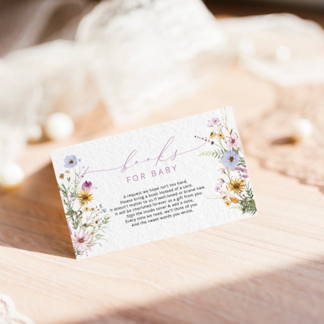 Cartão De Informações Livros de Chás de fraldas de flores silvestres (Criador carregado)