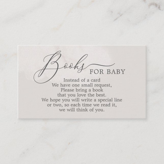 Cartão De Informações Livros de Chás de fraldas de Nuvem Neutros para Ca (Frente)