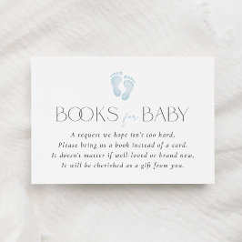 Cartão De Informações Livros de Chás de fraldas de Pegada Azul Vintage p