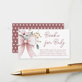 Cartão De Informações Livros De Chás de fraldas Florais De Arco Rosa Par