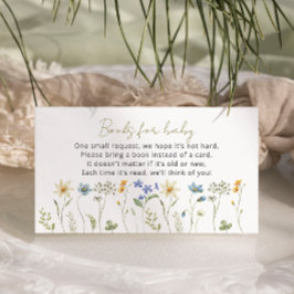 Cartão De Informações Livros de Chás de fraldas Neutros de Flores Selvag