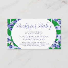 Cartão De Informações Livros de Chuva de Bebê Azul Doce Mirtilo para Beb