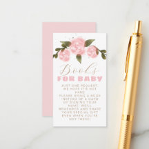 Livros de Chuveiro de Bebê Menina Rosa Boho Floral