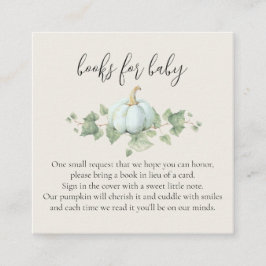 Cartão De Informações Livros de Chuvinha de Bebê Abóbora Azul para Cartõ