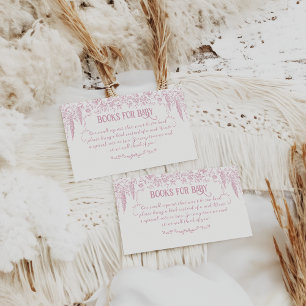 Cartão De Informações Livros de Chuvinha de Bebê Enfermeira Vintage Rosa