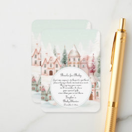 Cartão De Informações Livros de Chuvinha de Conto de Fadas de Inverno Ro