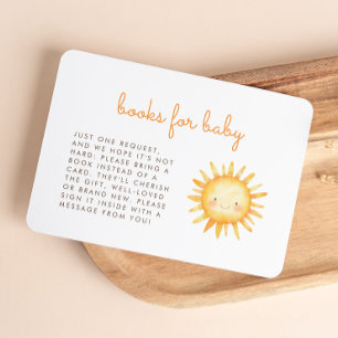 Cartão De Informações Livros de Chuvinha de Sol Fofa para Chá de Bebê