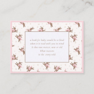 Cartão De Informações Livros de coelhinhos bonitos para receptáculo de b