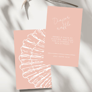 Cartão De Informações Livros de Concha de Venera Rosa Chic Para Chá de B